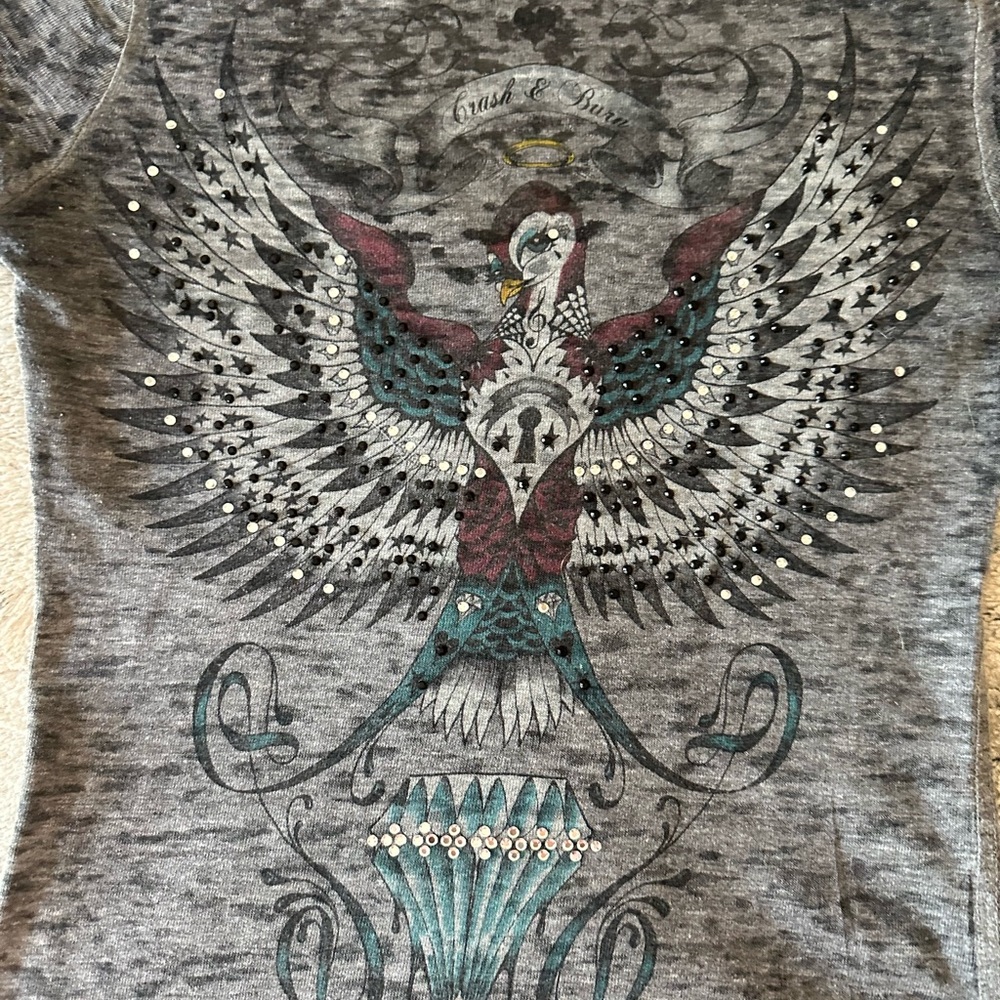 Crash and burn size medium, beautiful woman’s T-shirt